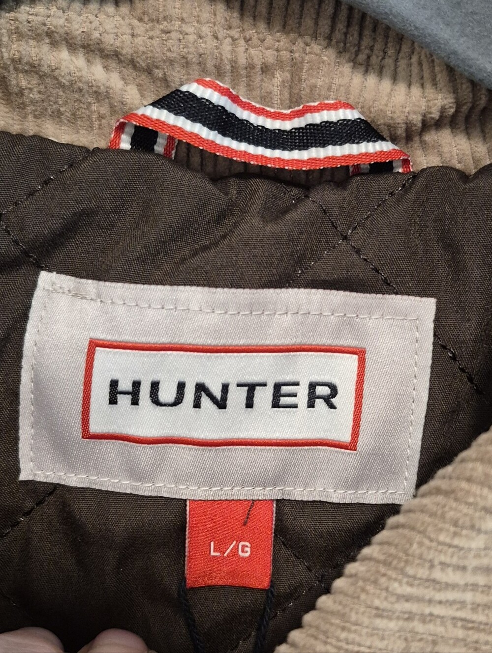 Hunter Barn Jacket Brown Canvas Corduroy Collar Boxy Oversized Sz L $149 NWT - Picture 11 of 16